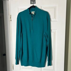 L.L. Bean Men's Quarter Zip-Up Sweater in Teal